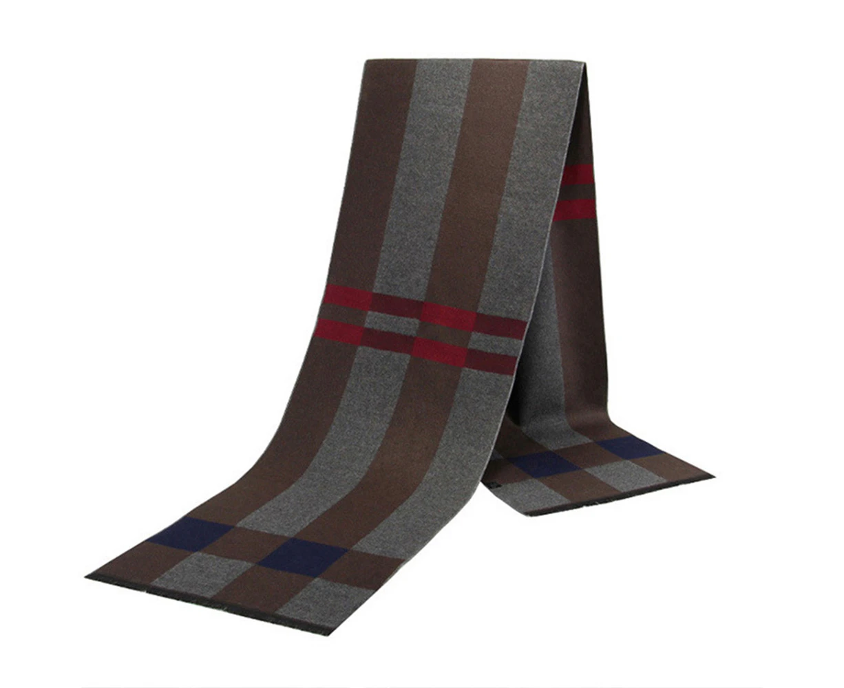 Men's luxury soft warm elegant plaid senior cashmere feel warm scarf