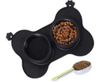 Slow Feeding Bowl for Dogs, Slow Feeding Bowl, Anti Glutton Bowl for Dog Cat, Promotes Healthy Eating and Slow Digestion (Black 1)