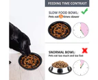 Slow Feeding Bowl for Dogs, Slow Feeding Bowl, Anti Glutton Bowl for Dog Cat, Promotes Healthy Eating and Slow Digestion (Black 1)
