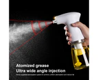 240ML Electric Oil Sprayer with Light Even Atomization Good Sealing Type-C Charge Wide Angle Jet Oil Sprayer for Kitchen - White