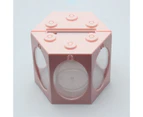 Ventilated Design Fish Tank Stackable Plastic Micro Landscape Rotatable Aquarium Tank Desktop Decor - Round Pink