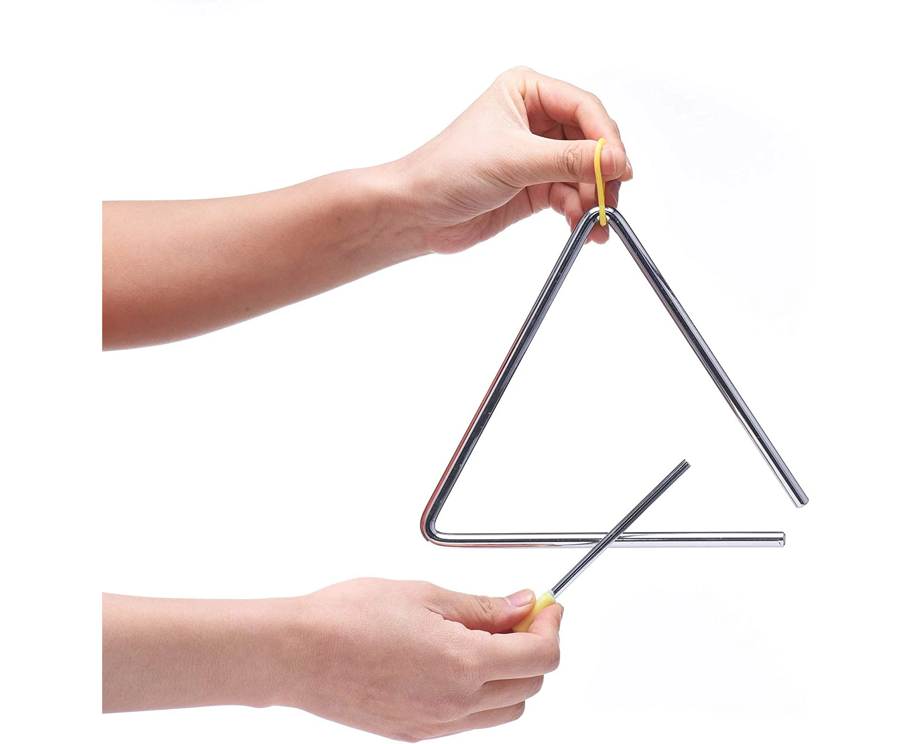 7 inch music steel triangle percussion instrument with batter