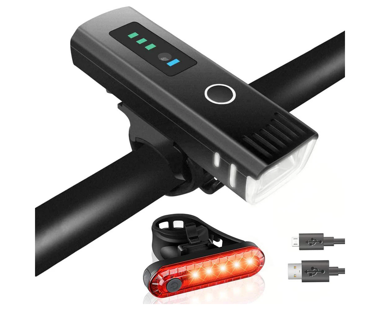 Bike Light Set,USB Re-Chargeable Bicycle Light Set  LED Bicycle Light Taillight Safety Lights