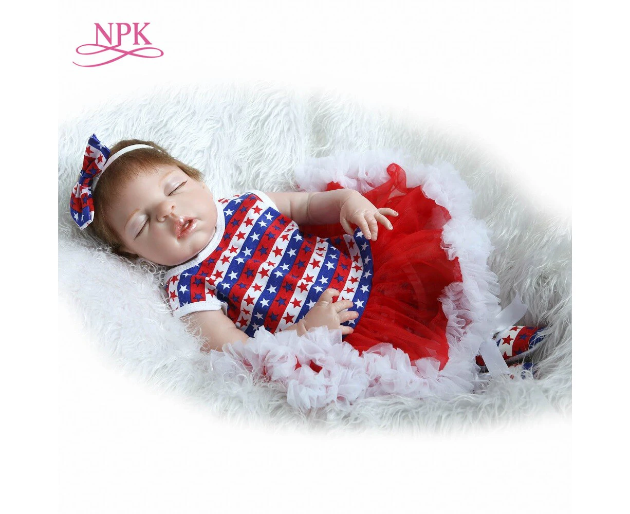 handmade reborn baby 57cm 23inch full vinyl doll sleeping baby doll baby paying toys for girls birthday presents