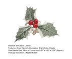 Napkin Button Xmas Element Simulation Leaves Christmas Tree Pine Cone Serviette Buckle Home Decor for Restaurant - Red