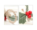 Napkin Button Xmas Element Simulation Leaves Christmas Tree Pine Cone Serviette Buckle Home Decor for Restaurant - Red