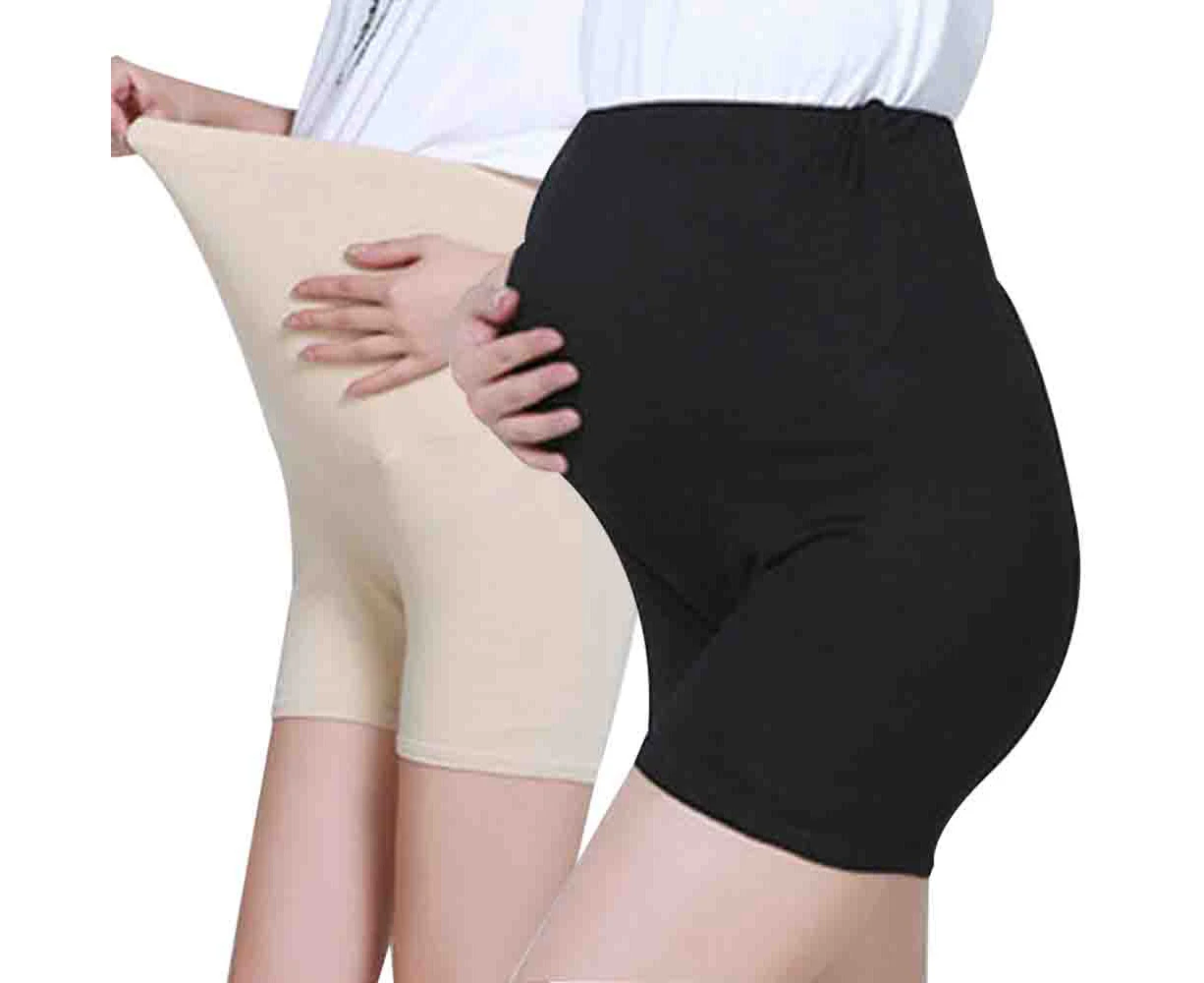 2 pcs Womens Seamless Maternity Shapewear High Waist Mid-Thigh Pettipant Pregnancy Underwear for Belly Support