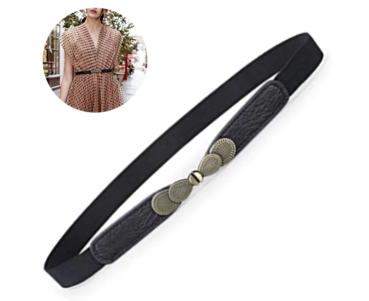 Women Skinny Elastic Stretch Belt for Dresses Retro Ladies Waist Vintage Thin Belt