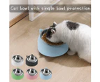 Cat Bowl, Pet Bowl Set, Raised and Inclined Cat Bowl, Small Dog Bowl, Removable Cat and Dog Bowl, 15 ° Tilted Raised Support