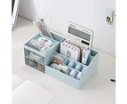 Makeup Organizer, Desk Organizer, Vanity Organizer, Cosmetic Storage Organizer, Desk Storage Box, Mini Desk Storage for Office Supplies-Blue - Blue