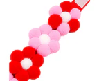 Pet Collar Flower Decor All-match Polyester Kitten Collar Necklace for Pet Product-Red&Pink XL