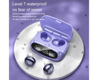 M32 Wireless Headset Bluetooth-compatible 5.1 Low Latency ABS IPX7 Waterproof Touch HiFi Earphone for Phone-Purple