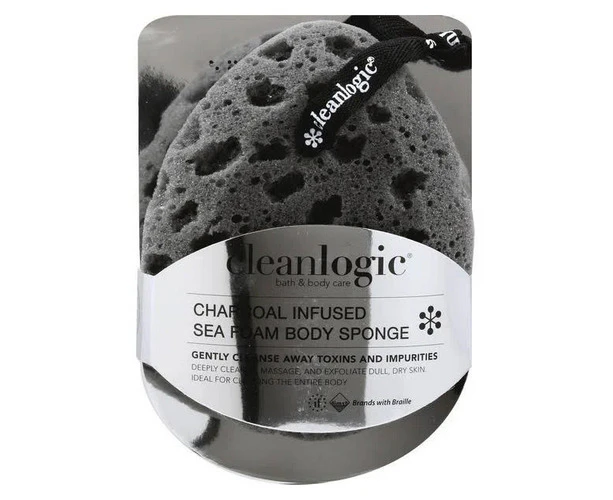 Clean Logic Charcoal Infused Sea Foam Body Sponge, 1 Count