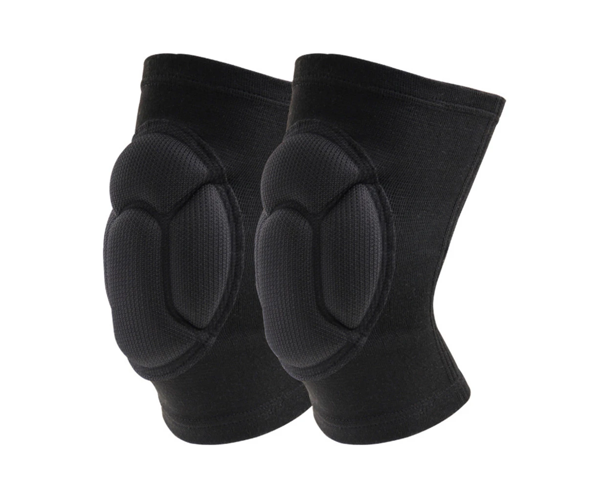 Fashion Sponge Football Volleyball Extreme Sports Knee Pad Brace Support Guard-Black