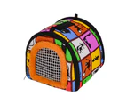 Small Animal Carrier with Detachable Strap Zipper Closure Hamster Guinea Pig Travel Carrier Bag - F