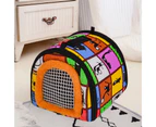 Small Animal Carrier with Detachable Strap Zipper Closure Hamster Guinea Pig Travel Carrier Bag - F