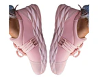 1 Pair Women Shoes Low Heel Slip On All Match Pure Color Sport Shoes for Daily Wear-Pink
