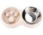 Dog Feeding Bowl Cat Bowl, Anti-Hook Double Bowl, Slow Food, Slow Food Dog Bowl Feeding Bowl for Dogs and Cats, Reduce Choking and Overeating