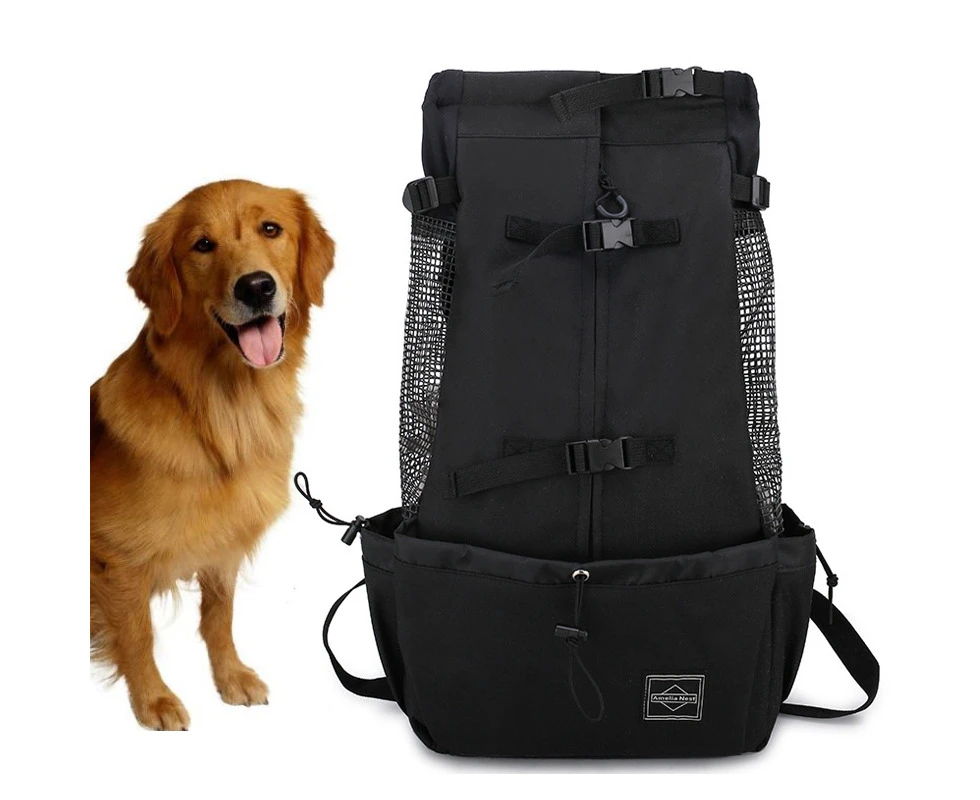 Ventilated And Breathable Washable Pet Portable Backpack, Size: XL(Black)