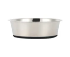 Stainless Steel Dog Bowls, Anti-Skid Metal Dog Bowls with Rubber Base, Small Dog Food Water Bowls - Black