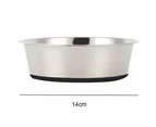 Stainless Steel Dog Bowls, Anti-Skid Metal Dog Bowls with Rubber Base, Small Dog Food Water Bowls - Black