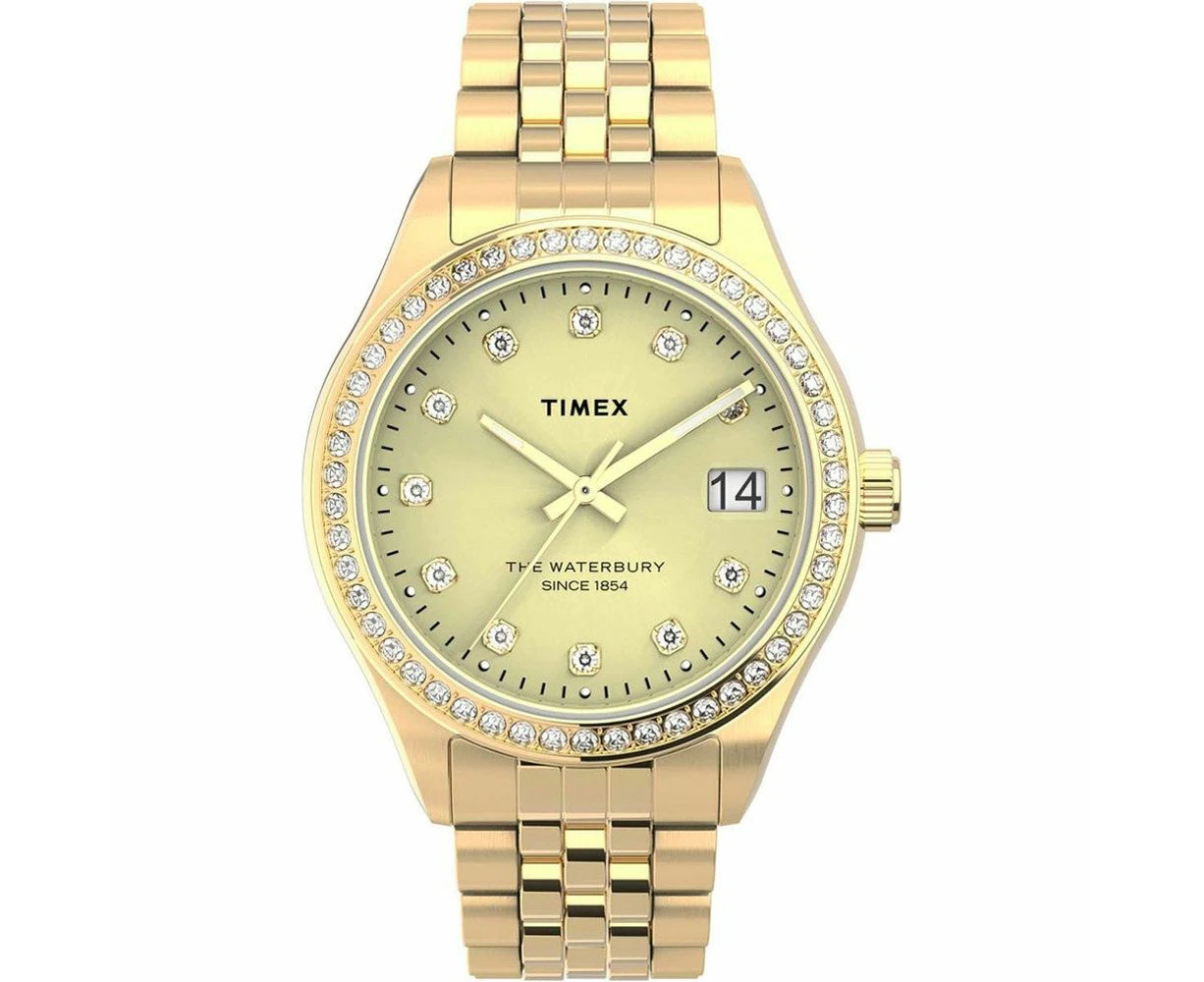 Timex Waterbury Legacy Women's Gold Tone Quartz Wristwatch Mod. 5atm 34mm