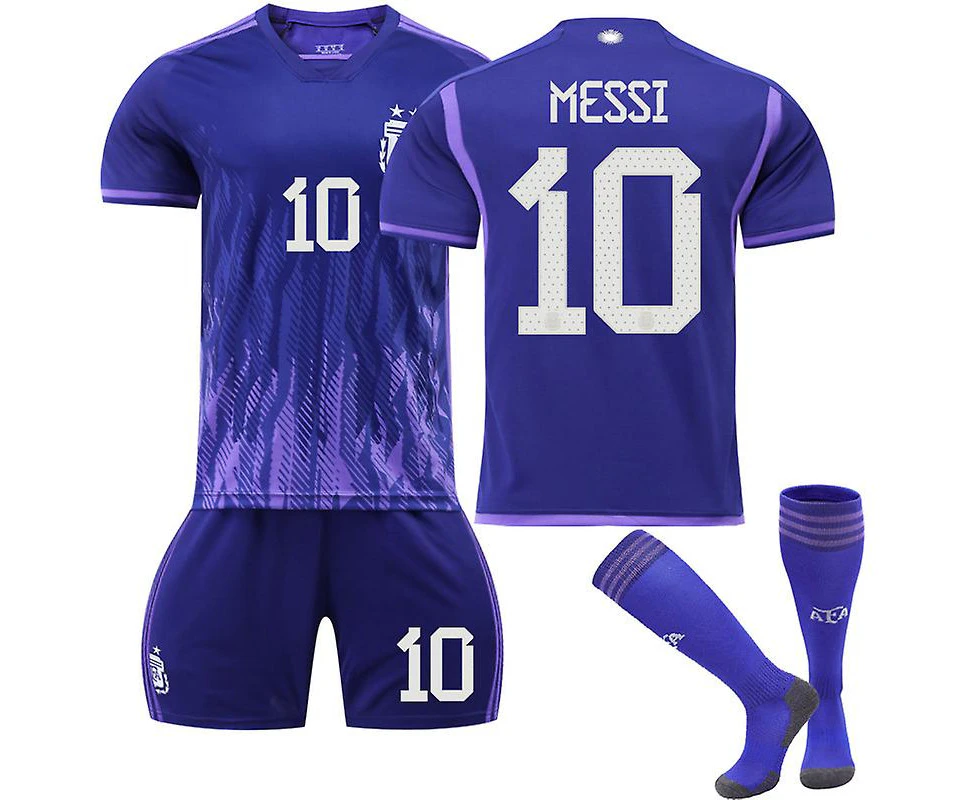 2223 Argentine Messi Jersey No. 10 Football T-shirt Set Adult Kids Football Sports Uniform Soccer Jersey