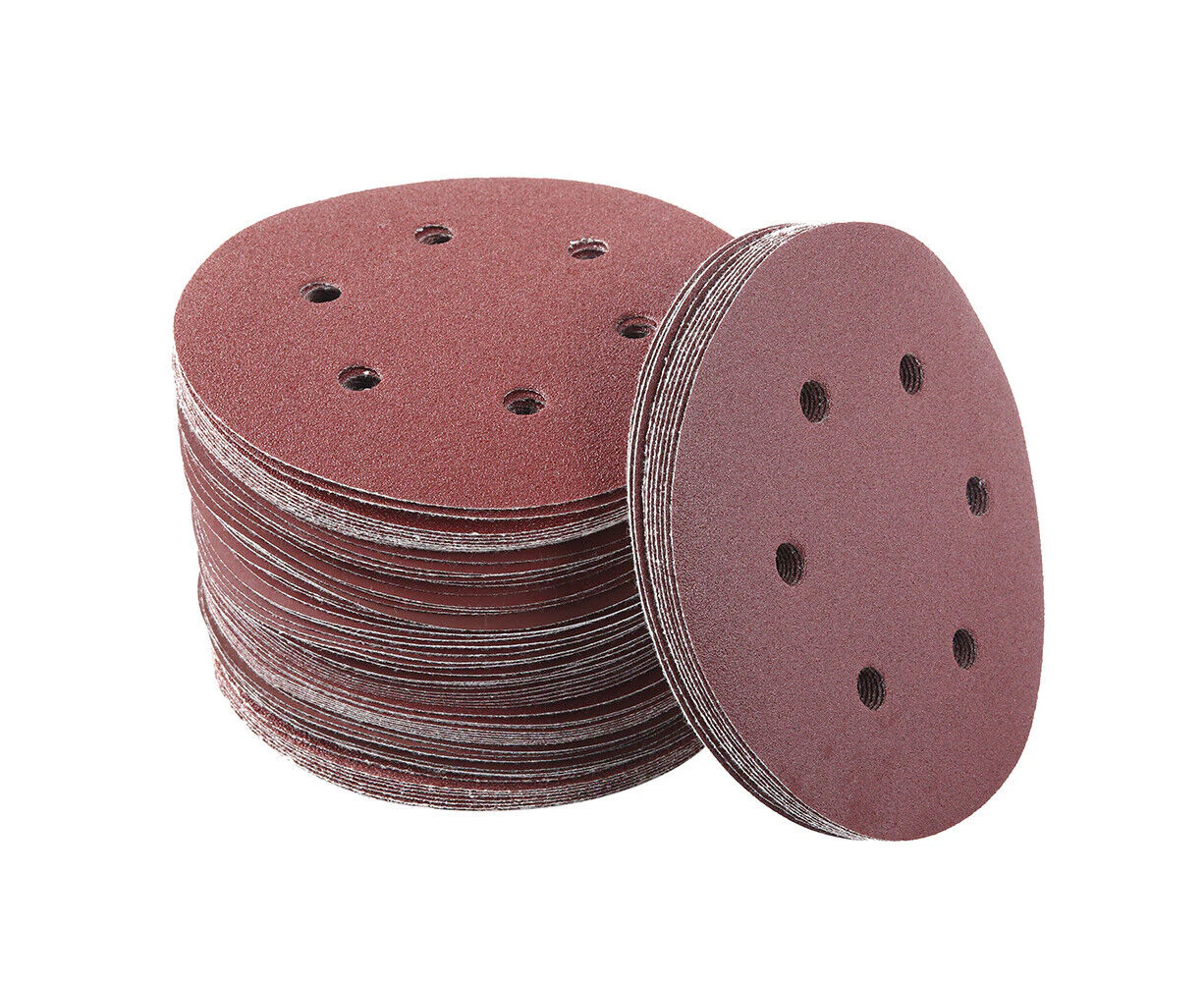 Oweite 100pcs 150mm 6inch Sandpaper 6 Hole Disk Sand Sheets Grit 40-240 Hook and Loop Sanding Disc Polish Sand Paper Tool Accessories