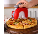 Heightened Base Ergonomic Handgrip Pizza Wheel with Cover Stainless Steel Detachable Pizza Cutter Kitchen Supplies  Red