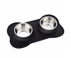 Stainless Steel Dog Bowls with No Spill Dog Food Bowl Non Slip Silicone Mat Pet Bowl for Dogs Cats