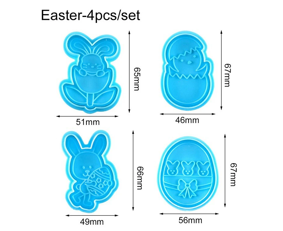 Easter Plastic Cookie Cutter Rabbit Egg Biscuit Cutter Happy Easter Decorations For Home Bunny Easter Party Supplies Kids Gifts - Style-3