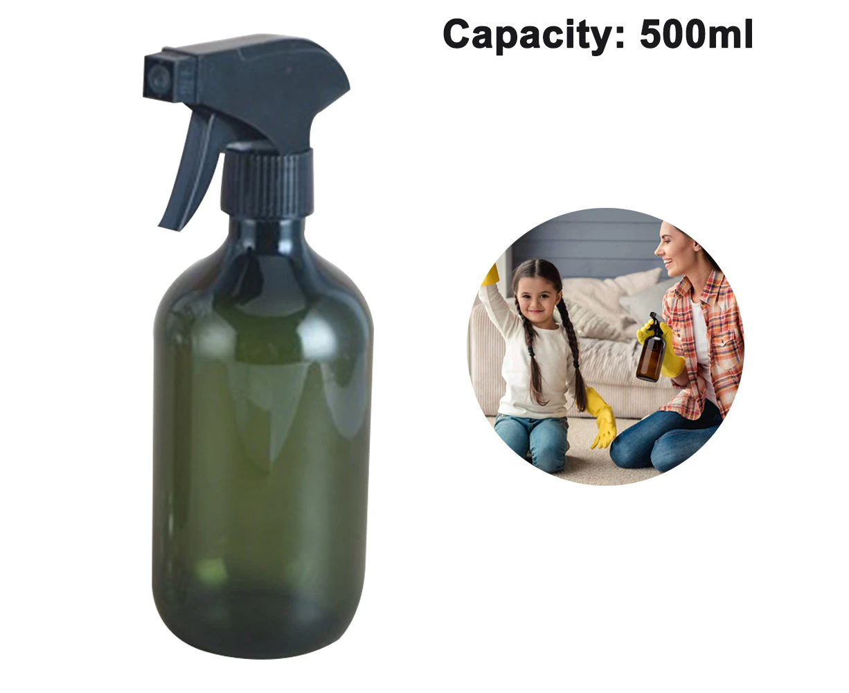 Plastic Spray Bottle Empty Spray Bottles Pets Essential Oils Cleaning Products - Black Trigger Sprayer with/MistAromatherapy Natural Cleaning-500ml-Green