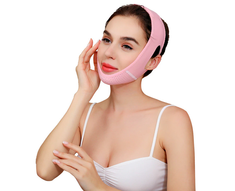 、Reusable V Line Mask Facial Slimming Strap Double Chin Reducer Chin Up Mask Face Lifting Belt V Shaped Slimming Face Mask