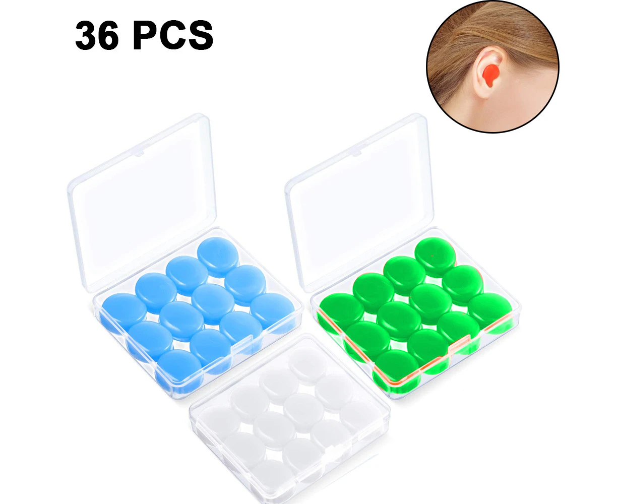 Ear Plugs for Sleeping Soft Reusable Moldable Silicone Earplugs Noise Cancelling Earplugs Sound Blocking Ear Plugs with Case for Swimming, Concert Airplane