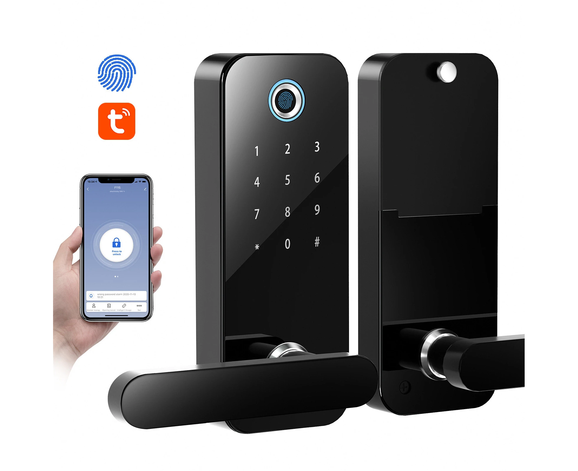 F11S Smart Fingerprint Password Lock Office Apartment Graffitu Bluetooth APP Lock