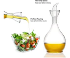 Clear Glass Olive Oil Dispenser Bottle - Oil & Vinegar Cruet with Pourers and NO Funnel Needed - Olive Oil Carafe Decanter for Kitchen and BBQ-500 ml