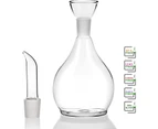 Clear Glass Olive Oil Dispenser Bottle - Oil & Vinegar Cruet with Pourers and NO Funnel Needed - Olive Oil Carafe Decanter for Kitchen and BBQ-500 ml