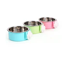 Dog Bowl, Removable Stainless Steel Hanging Pet Cage Bowl Food & Water Feeder Coop Cup for Cat, Puppy, Birds, Rats