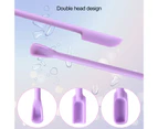 3Pcs/Set Cream Scraper Unbreakable 3 Shapes Long Handle Double Head Design Anti-slip Non-deformation Cosmetic Scraper for Beauty Shop - Purple