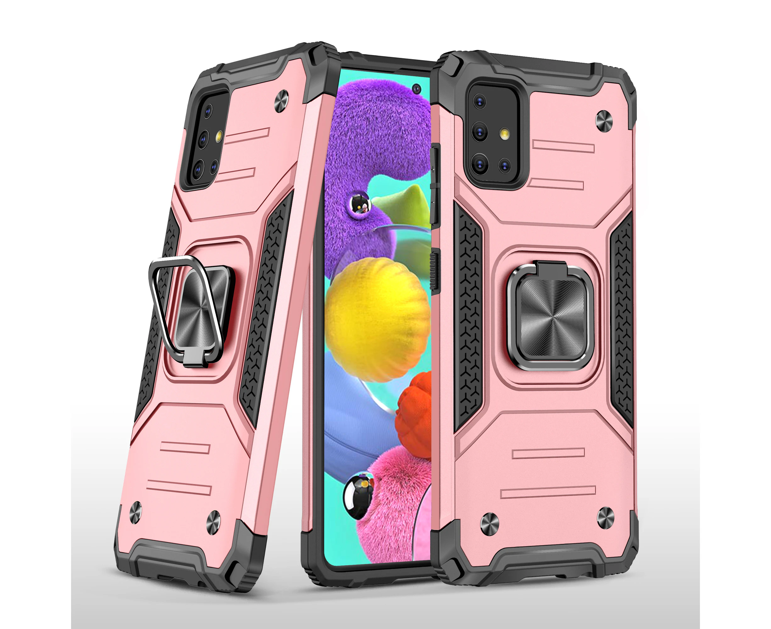 For Samsung Galaxy A51 4G(ONLY-Not For 5G Version) Case with Magnetic Ring Holder - Pink