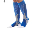 Men's Women's Compression Knee High Stockings Relief Calf Leg Support Socks Blue