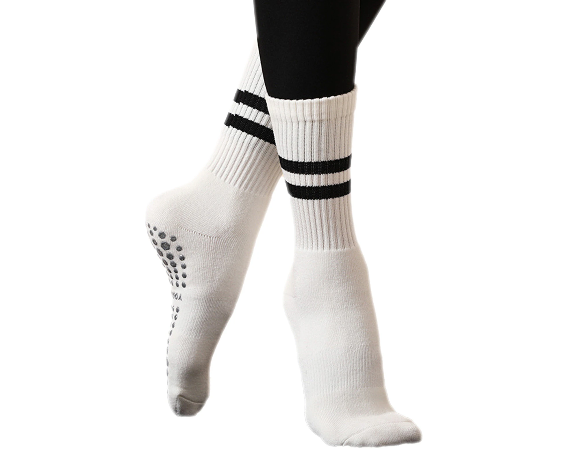 1 Pair Yoga Socks Wear Resistant Anti Slip Fits Tightly Running Tennis Mesh Socks for Exercise White