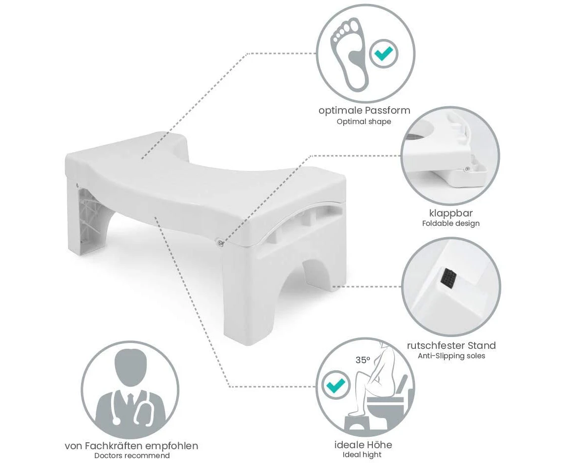 Adult toilet stool, foldable toilet stool, adult toilet aid, step stool, squatting foot stool, toilet stool for healthy intestinal flora