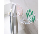 Home Bathroom Toothpaste Toothbrush Rack Wall Storage Shelf Organizer Holder - Cherry