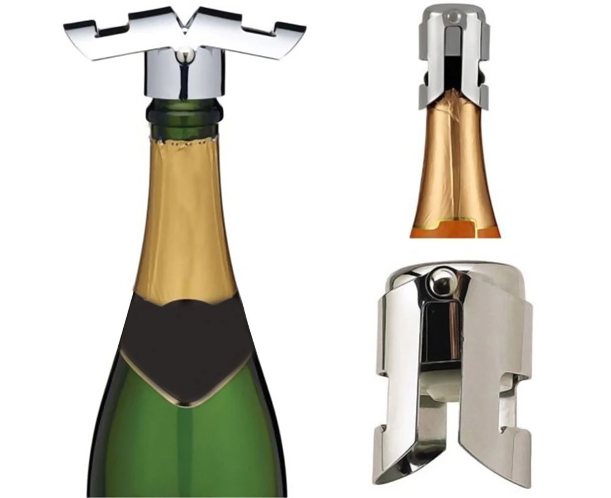 Portable Stainless Latches Champagne Sparkling Wine Bottle Stopper,1pcs