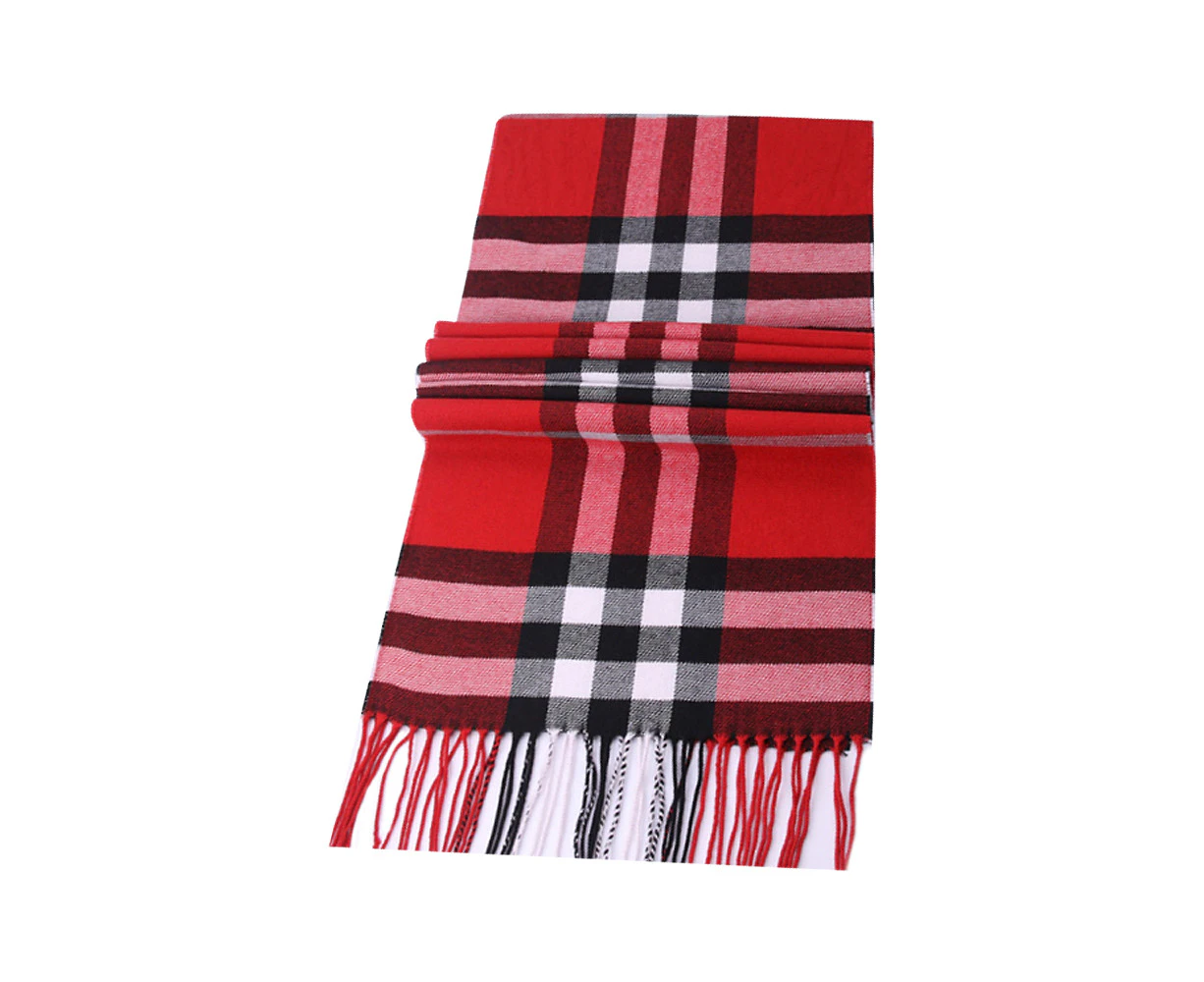 Men's luxury classic cashmere feel wrap scarf plaid scarf