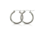 18k Gold Silver Plated Huggie Hoop Sleeper Earrings - Silver