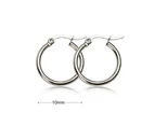 18k Gold Silver Plated Huggie Hoop Sleeper Earrings - Silver