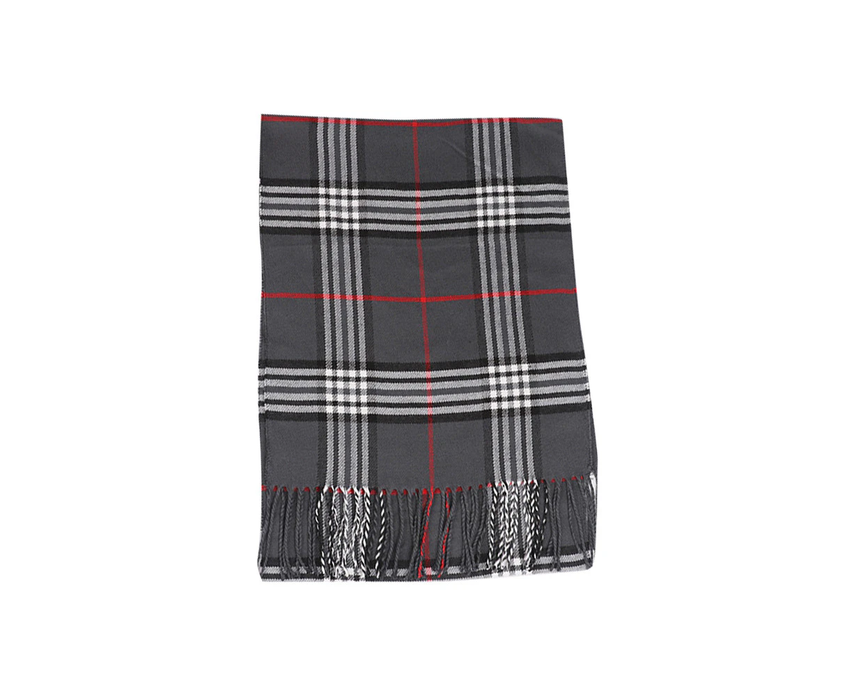 Men's luxury classic cashmere feel wrap scarf plaid scarf