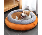 Cat Round Litter Pad Small Dog Winter Sleeping Mat Anti-slip Cattery Pet Supply-Coffee S